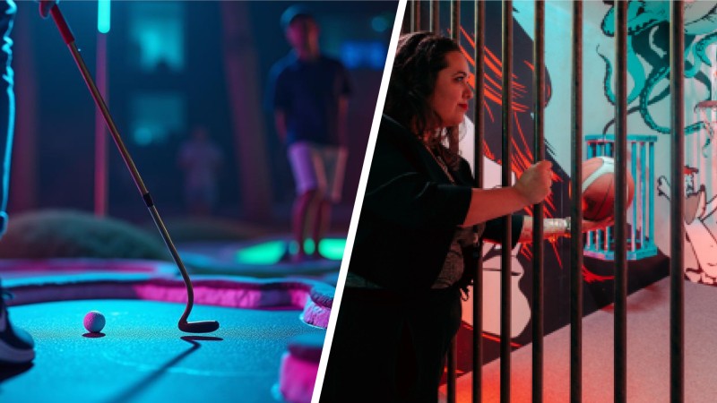 Gefängnisinsel Veluwe + Glow Minigolf